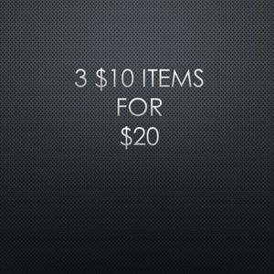 3 $10 items for $20